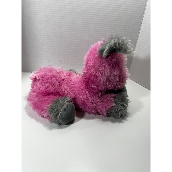 IDEAL TOYS Pink and Gray Fluffy Plush PIG 10” Stuffed Animal SOFT - Picture 4 of 8